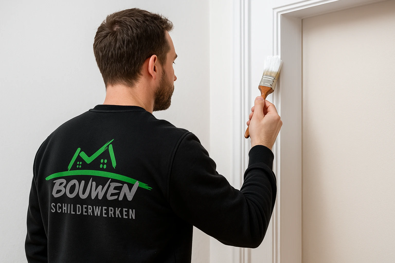 Schilderbedrijf Bouwenschilderwerken verft kozijn